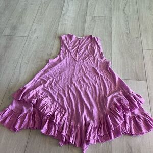 Free People Lavender/Pink Ruffled Tank Dress
